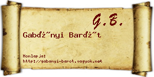 Gabányi Barót névjegykártya